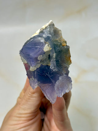 PURPLE FLUORITE CLUSTER W. CALCITE (20) Raw Crystal The Crystal Avenues 