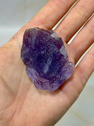 PURPLE FLUORITE CLUSTER W. CALCITE (21) Raw Crystal The Crystal Avenues 