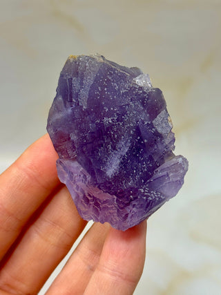PURPLE FLUORITE CLUSTER W. CALCITE (21) Raw Crystal The Crystal Avenues 
