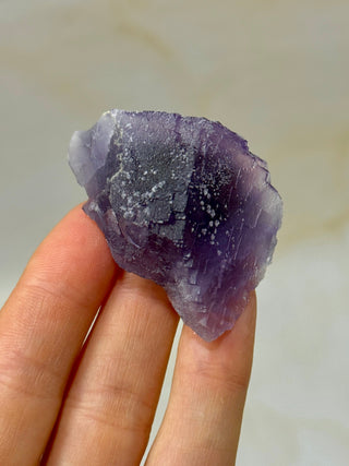 PURPLE FLUORITE CLUSTER W. CALCITE (22) Raw Crystal The Crystal Avenues 