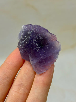 PURPLE FLUORITE CLUSTER W. CALCITE (22) Raw Crystal The Crystal Avenues 