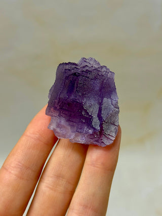 PURPLE FLUORITE CLUSTER W. CALCITE (23) Raw Crystal The Crystal Avenues 
