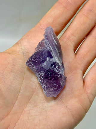 PURPLE FLUORITE CLUSTER W. CALCITE (24) Raw Crystal The Crystal Avenues 