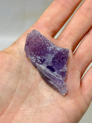 PURPLE FLUORITE CLUSTER W. CALCITE (24) Raw Crystal The Crystal Avenues 