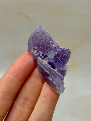 PURPLE FLUORITE CLUSTER W. CALCITE (24) Raw Crystal The Crystal Avenues 