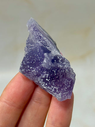 PURPLE FLUORITE CLUSTER W. CALCITE (24) Raw Crystal The Crystal Avenues 