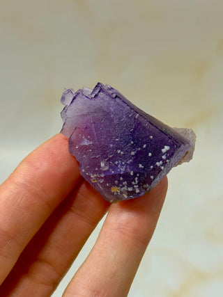 PURPLE FLUORITE CLUSTER W. CALCITE (27) Raw Crystal The Crystal Avenues 