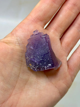 PURPLE FLUORITE CLUSTER W. CALCITE (27) Raw Crystal The Crystal Avenues 