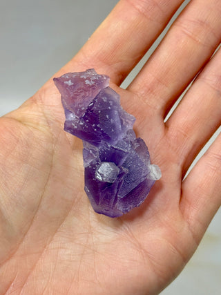 PURPLE FLUORITE CLUSTER W. CALCITE (28) Raw Crystal The Crystal Avenues 