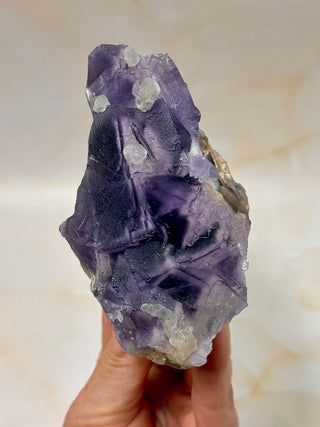 PURPLE FLUORITE CLUSTER W. CALCITE (9) Raw Crystal The Crystal Avenues 