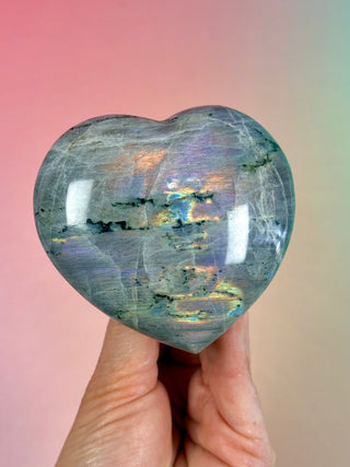 PURPLE LABRADORITE HEART (1) tumble stone The Crystal Avenues 