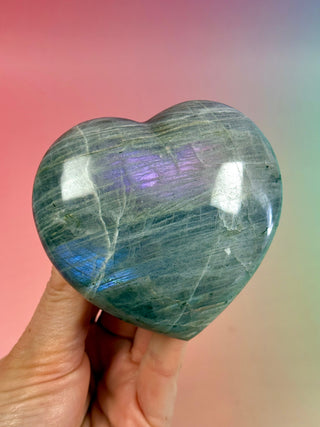 PURPLE LABRADORITE HEART (1) tumble stone The Crystal Avenues 