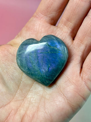 PURPLE LABRADORITE HEART (1) tumble stone The Crystal Avenues 