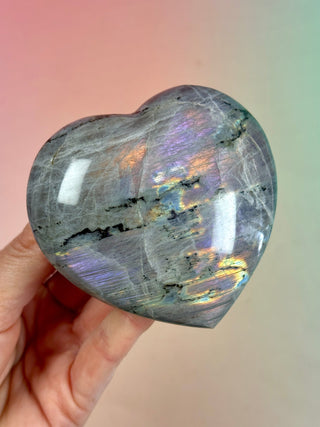 PURPLE LABRADORITE HEART (1) tumble stone The Crystal Avenues 