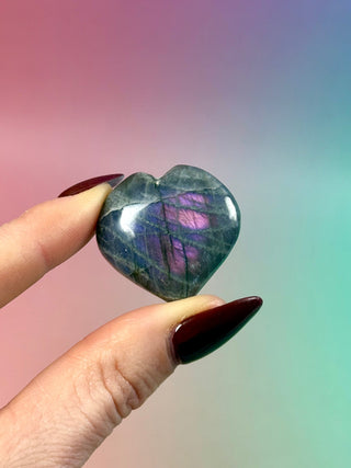 PURPLE LABRADORITE HEART (12) tumble stone The Crystal Avenues 