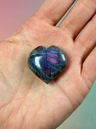 PURPLE LABRADORITE HEART (12) tumble stone The Crystal Avenues 