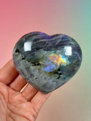 PURPLE LABRADORITE HEART (4) tumble stone The Crystal Avenues 