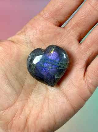PURPLE LABRADORITE HEART (4) tumble stone The Crystal Avenues 