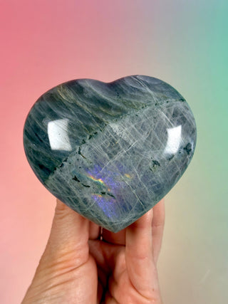 PURPLE LABRADORITE HEART (4) tumble stone The Crystal Avenues 