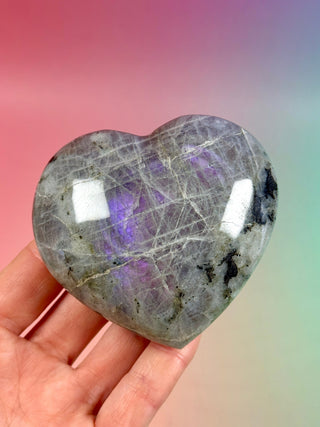 PURPLE LABRADORITE HEART (5) tumble stone The Crystal Avenues 