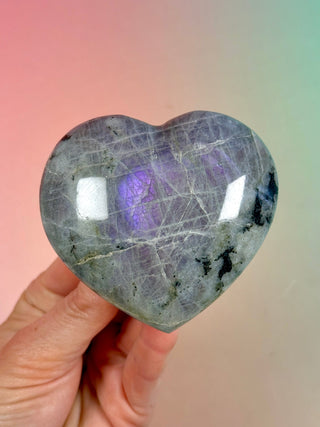 PURPLE LABRADORITE HEART (5) tumble stone The Crystal Avenues 