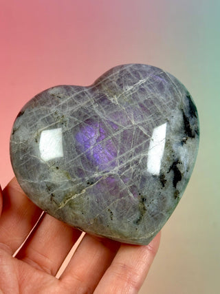 PURPLE LABRADORITE HEART (5) tumble stone The Crystal Avenues 