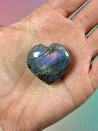 PURPLE LABRADORITE HEART (6) tumble stone The Crystal Avenues 