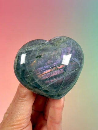 PURPLE LABRADORITE HEART (6) tumble stone The Crystal Avenues 