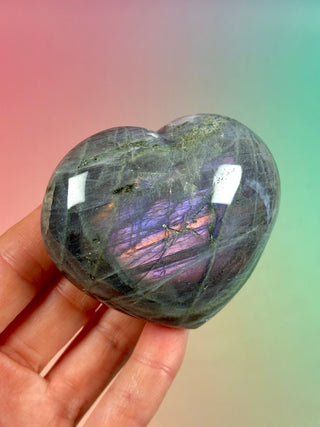 PURPLE LABRADORITE HEART (6) tumble stone The Crystal Avenues 