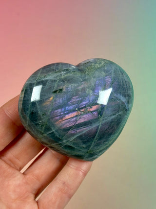 PURPLE LABRADORITE HEART (6) tumble stone The Crystal Avenues 