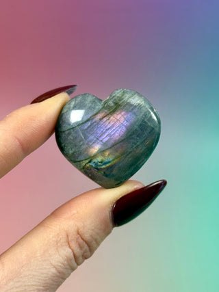 PURPLE LABRADORITE HEART (6) tumble stone The Crystal Avenues 
