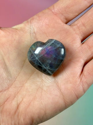 PURPLE LABRADORITE HEART (9) tumble stone The Crystal Avenues 