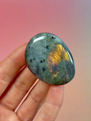 PURPLE LABRADORITE PALM STONE (12) tumble stone The Crystal Avenues 
