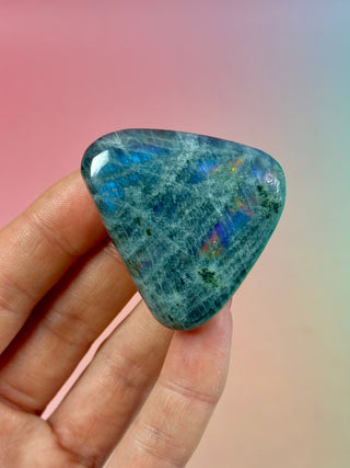 PURPLE LABRADORITE PALM STONE (13) tumble stone The Crystal Avenues 