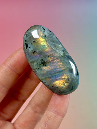 PURPLE LABRADORITE PALM STONE (16) tumble stone The Crystal Avenues 