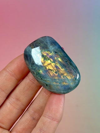 PURPLE LABRADORITE PALM STONE (19) tumble stone The Crystal Avenues 