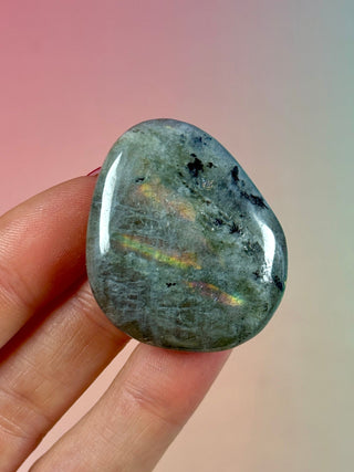 PURPLE LABRADORITE PALM STONE (21) tumble stone The Crystal Avenues 