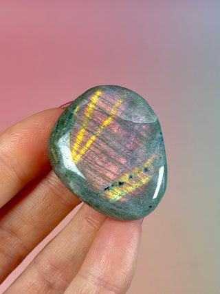 PURPLE LABRADORITE PALM STONE (21) tumble stone The Crystal Avenues 