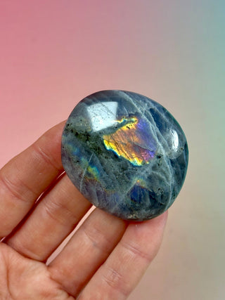 PURPLE LABRADORITE PALM STONE (3) tumble stone The Crystal Avenues 