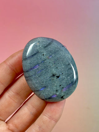 PURPLE LABRADORITE PALM STONE (4) tumble stone The Crystal Avenues 