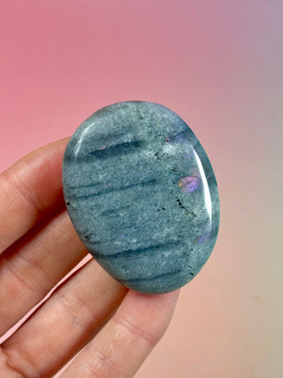 PURPLE LABRADORITE PALM STONE (4) tumble stone The Crystal Avenues 