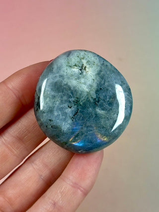 PURPLE LABRADORITE PALM STONE (5) tumble stone The Crystal Avenues 