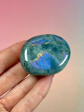 PURPLE LABRADORITE PALM STONE (6) tumble stone The Crystal Avenues 