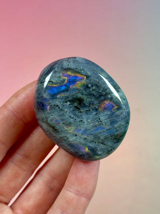 PURPLE LABRADORITE PALM STONE (6) tumble stone The Crystal Avenues 