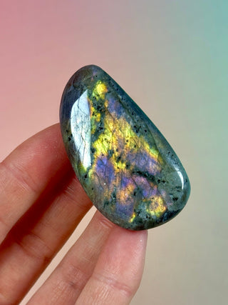 PURPLE LABRADORITE PALM STONE (7) tumble stone The Crystal Avenues 