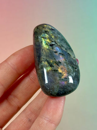 PURPLE LABRADORITE PALM STONE (7) tumble stone The Crystal Avenues 