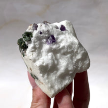 Load image into Gallery viewer, PURPLE SCAPOLITE W. DIOPSIDE ON CALCITE (11) The Crystal Avenues 
