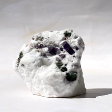 Load image into Gallery viewer, PURPLE SCAPOLITE W. DIOPSIDE ON CALCITE (15) The Crystal Avenues 
