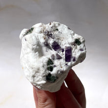 Load image into Gallery viewer, PURPLE SCAPOLITE W. DIOPSIDE ON CALCITE (15) The Crystal Avenues 
