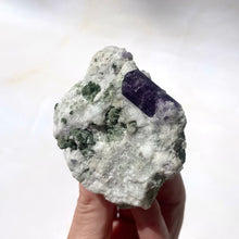 Load image into Gallery viewer, PURPLE SCAPOLITE W. DIOPSIDE ON CALCITE (17) The Crystal Avenues 
